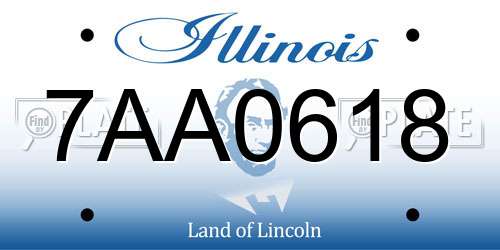 7AA0618 Illinois License Plate