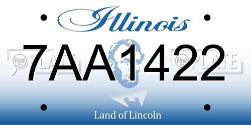 7AA1422 Illinois License Plate