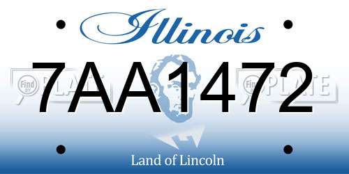 7AA1472 Illinois License Plate
