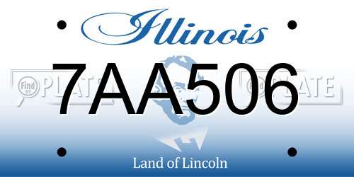 7AA506 Illinois License Plate