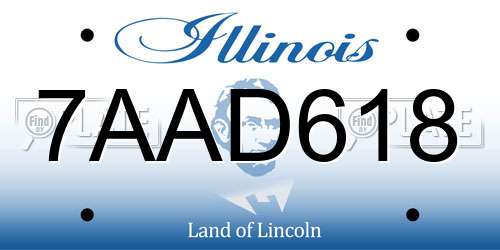 7AAD618 Illinois License Plate