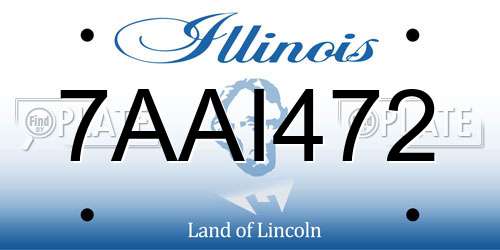 7AAI472 Illinois License Plate