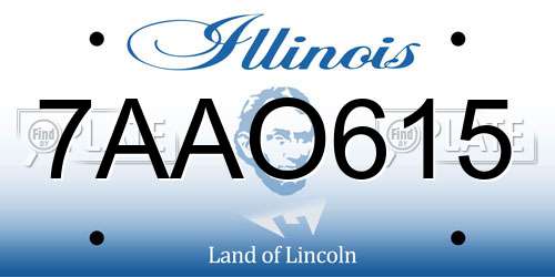 7AAO615 Illinois License Plate