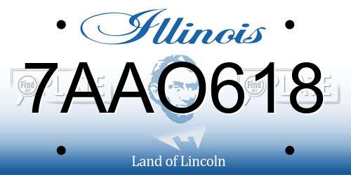 7AAO618 Illinois License Plate
