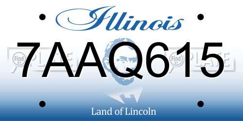 7AAQ615 Illinois License Plate