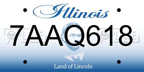7AAQ618 Illinois License Plate