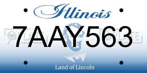 7AAY563 Illinois License Plate