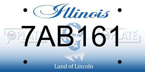 7AB161 Illinois License Plate