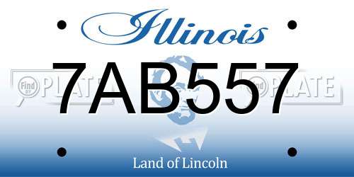 7AB557 Illinois License Plate