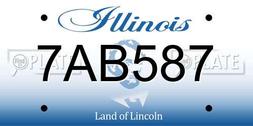 7AB587 Illinois License Plate