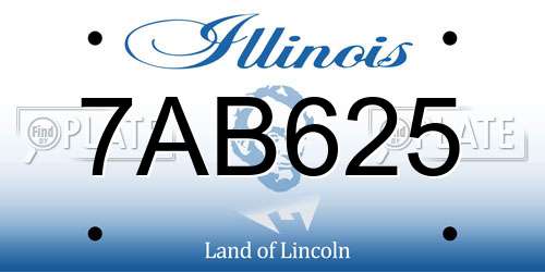 7AB625 Illinois License Plate