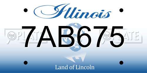 7AB675 Illinois License Plate