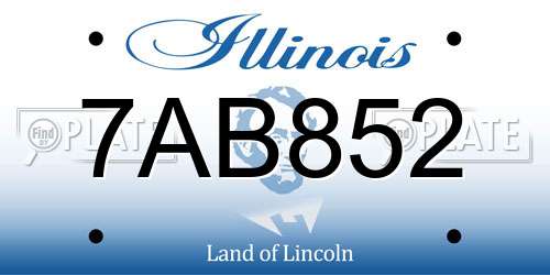 7AB852 Illinois License Plate