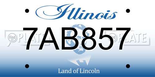 7AB857 Illinois License Plate