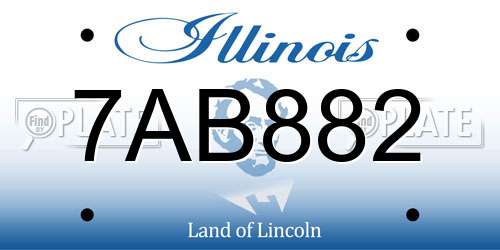 7AB882 Illinois License Plate