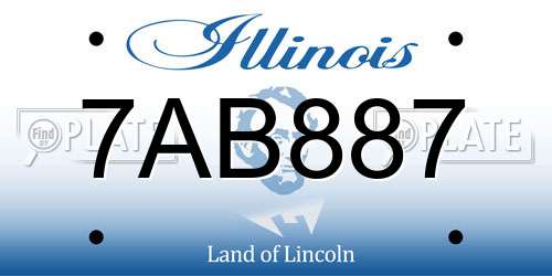 7AB887 Illinois License Plate