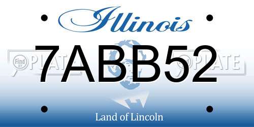 7ABB52 Illinois License Plate
