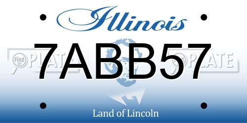 7ABB57 Illinois License Plate