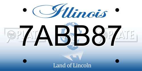 7ABB87 Illinois License Plate