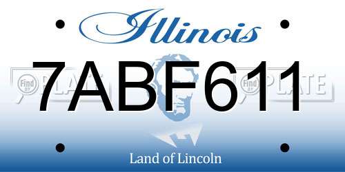 7ABF611 Illinois License Plate