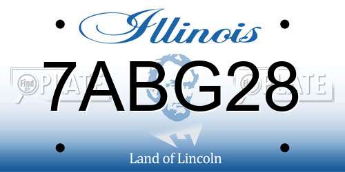 7ABG28 Illinois License Plate