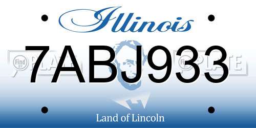 7ABJ933 Illinois License Plate