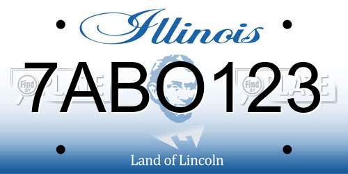 7ABO123 Illinois License Plate