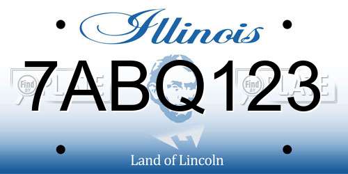 7ABQ123 Illinois License Plate