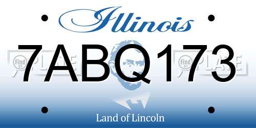 7ABQ173 Illinois License Plate