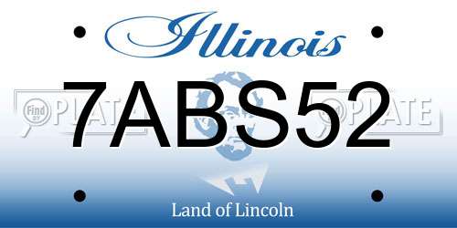 7ABS52 Illinois License Plate