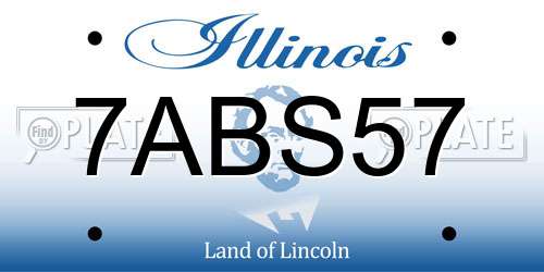 7ABS57 Illinois License Plate