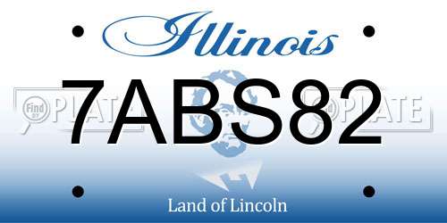 7ABS82 Illinois License Plate