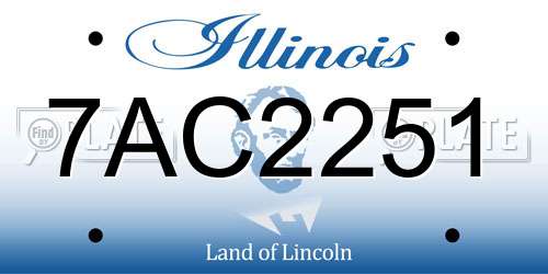 7AC2251 Illinois License Plate