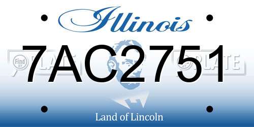 7AC2751 Illinois License Plate