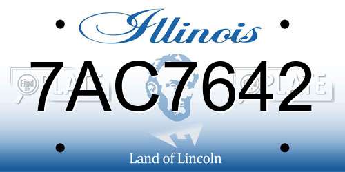 7AC7642 Illinois License Plate