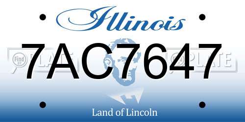 7AC7647 Illinois License Plate