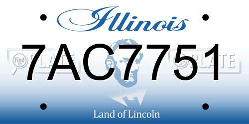 7AC7751 Illinois License Plate