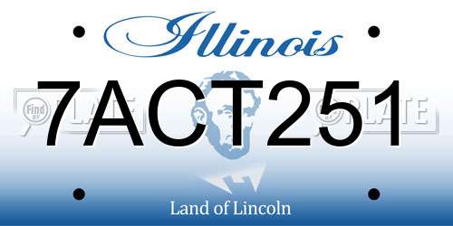 7ACT251 Illinois License Plate