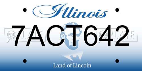 7ACT642 Illinois License Plate