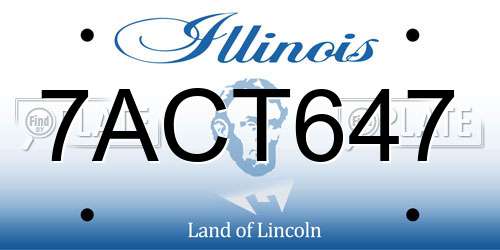 7ACT647 Illinois License Plate