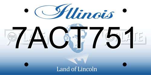 7ACT751 Illinois License Plate