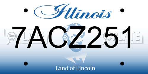 7ACZ251 Illinois License Plate