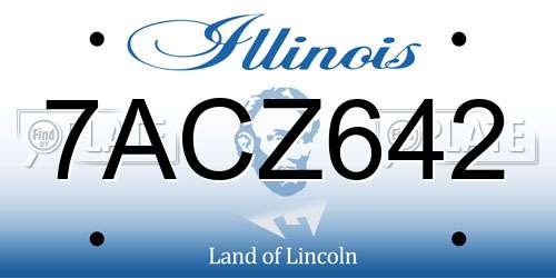 7ACZ642 Illinois License Plate