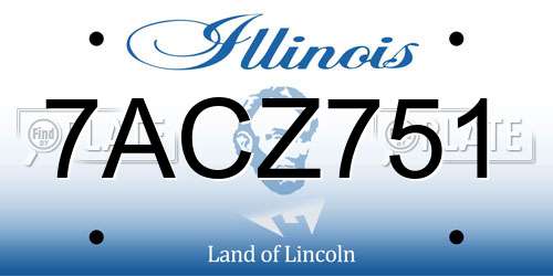 7ACZ751 Illinois License Plate