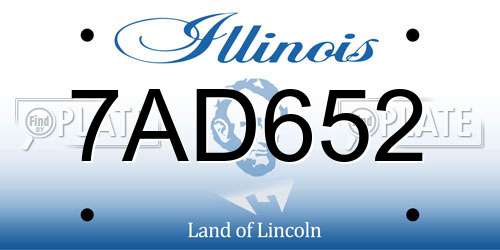 7AD652 Illinois License Plate