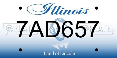 7AD657 Illinois License Plate