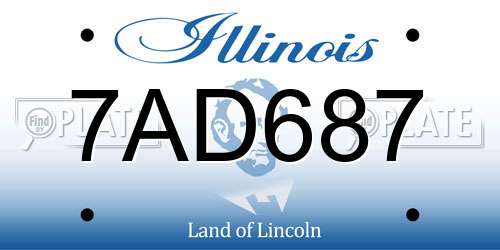 7AD687 Illinois License Plate