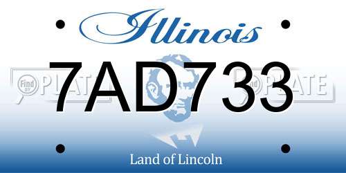 7AD733 Illinois License Plate