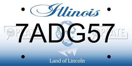7ADG57 Illinois License Plate