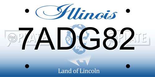 7ADG82 Illinois License Plate